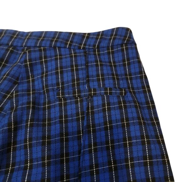 Tiger Mist Pants Womans Small Blue Plaid Zip Pockets Slim Clueless Retro Y2K - Picture 4 of 8